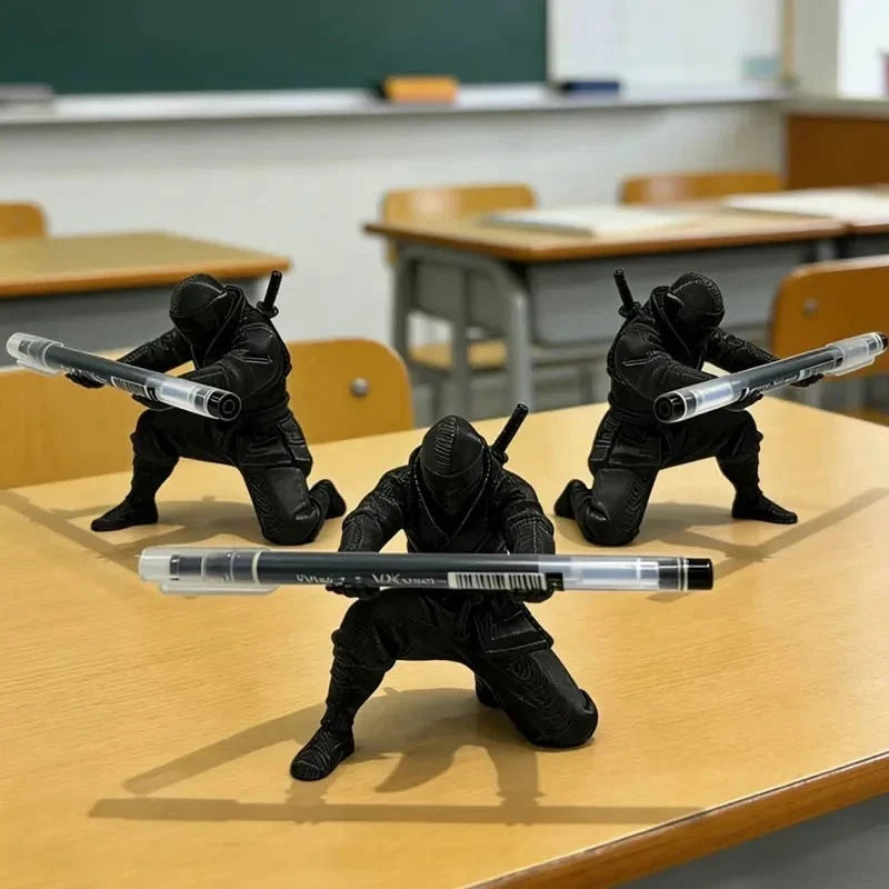 3D Printed Ninja Pen Holder – Desktop Pencil Organizer & Desk Decor Gift
