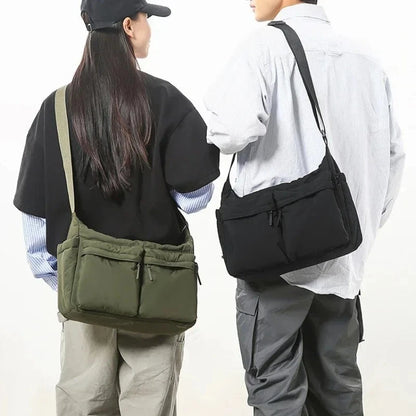 Multi Pocket Messenger Bag Crossbody Shoulder Travel Sports Casual Unisex