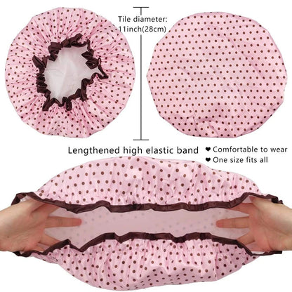 4 Pieces Shower Cap for Women, Elastic and Reusable, Environmental Protection...