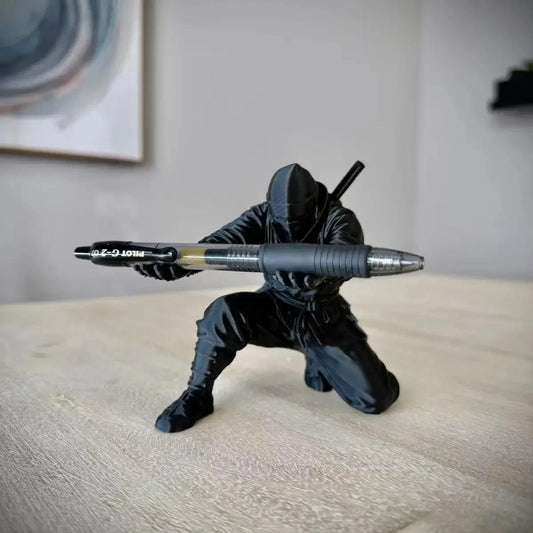 3D Printed Ninja Pen Holder – Desktop Pencil Organizer & Desk Decor Gift